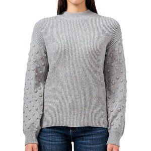 Vince Camuto Ladies Bobble Stitch Sleeve Knit Gray Sweater